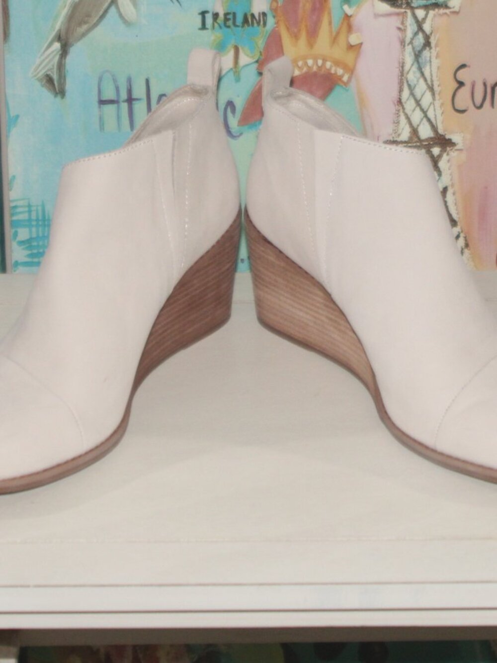 11A EC LADIES TOM WEDGE SHOOTIES - 10 - LIGHT BEIGE